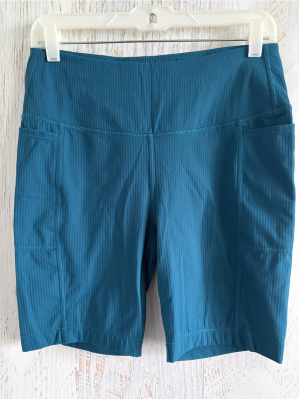 Women's MONDETTA Teal Ribbed Bike Shorts M